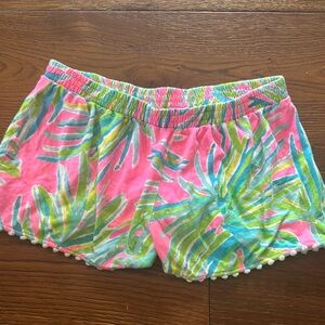Lilly Pulitzer Pink and Green Tropical Kids Shorts